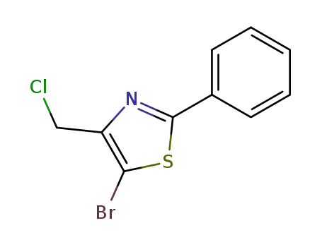 Molecular Structure of 4771-35-1 (Thiazole, 5-bromo-4-(chloromethyl)-2-phenyl-)