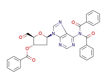Molecular Structure of 916154-26-2 (Adenosine, N,N-dibenzoyl-2',5'-dideoxy-5'-oxo-, 3'-benzoate)