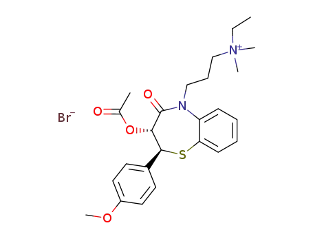 {3-[3<i>t</i>-acetoxy-2<i>r</i>-(4-methoxy-phenyl)-4-oxo-3,4-dihydro-2<i>H</i>-benzo[<i>b</i>][1,4]thiazepin-5-yl]-propyl}-ethyl-dimethyl-ammonium; bromide