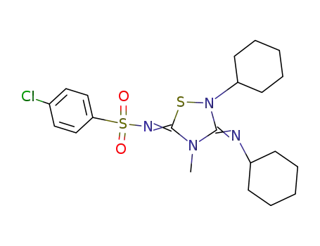 4-chloro-<i>N</i>-(2-cyclohexyl-3-cyclohexylimino-4-methyl-[1,2,4]thiadiazolidin-5-ylidene)-benzenesulfonamide