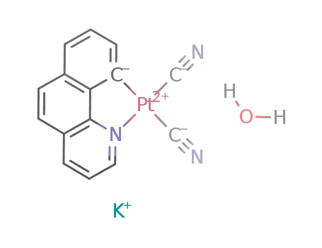 K(H<sub>2</sub>O)[Pt(cyanide)2(7,8-benzoquinolate)]