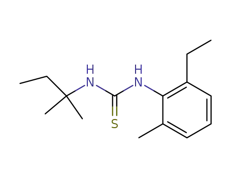 Molecular Structure of 66608-95-5 (Thiourea, N-(1,1-dimethylpropyl)-N'-(2-ethyl-6-methylphenyl)-)