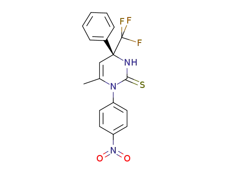 Molecular Structure of 1373882-47-3 ((S)-(-)-6-methyl-1-(4-nitrophenyl)-4-phenyl-4-trifluoromethyl-3,4-dihydropyrimidine-2(1H)-thione)