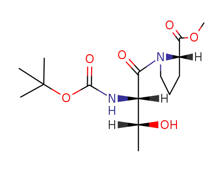 Molecular Structure of 94790-38-2 (L-Proline, N-[(1,1-dimethylethoxy)carbonyl]-L-threonyl-, methyl ester)