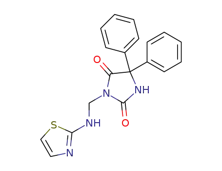 Molecular Structure of 1308827-46-4 (5,5-diphenyl-3-((thiazol-2-yl-amino)methyl)imidazolidine-2,4-dione)