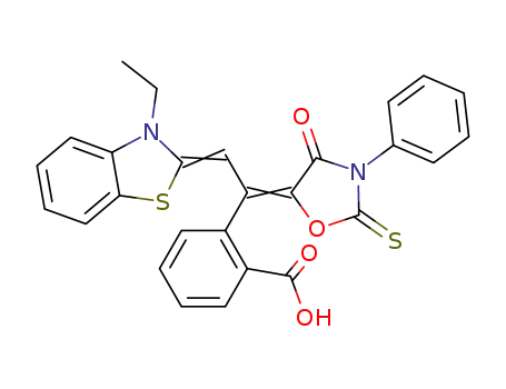 2-[2-(3-ethyl-3<i>H</i>-benzothiazol-2-ylidene)-1-(4-oxo-3-phenyl-2-thioxo-oxazolidin-5-ylidene)-ethyl]-benzoic acid