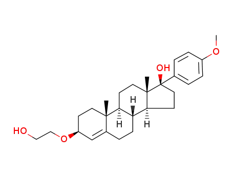 Molecular Structure of 159081-14-8 (3β-(2-hydroxyethoxy)-17α-(4-methoxyphenyl)-androst-4-en-17β-ol)
