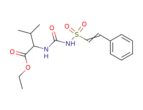 Molecular Structure of 61298-94-0 (Valine, N-[[[(2-phenylethenyl)sulfonyl]amino]carbonyl]-, ethyl ester)