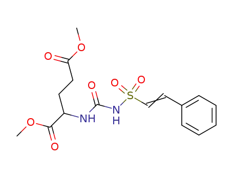 Molecular Structure of 61298-97-3 (Glutamic acid, N-[[[(2-phenylethenyl)sulfonyl]amino]carbonyl]-, dimethyl
ester)