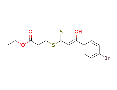 Molecular Structure of 56248-41-0 (3-[[3-(4-Bromophenyl)-3-hydroxy-1-thioxo-2-propenyl]thio]propionic acid ethyl ester)