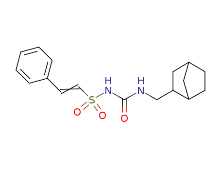 Molecular Structure of 61298-66-6 (Ethenesulfonamide,
N-[[(bicyclo[2.2.1]hept-2-ylmethyl)amino]carbonyl]-2-phenyl-)