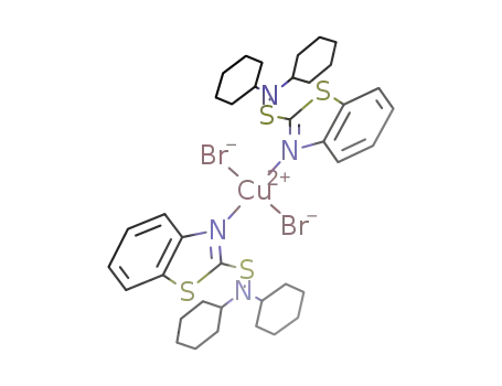 (N,N-dicyclohexyl-2-benzothiazolesulfenamide)copper(II) bromide