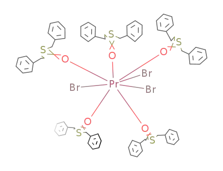 Pr(III)(dibenzylsulphoxide)5(bromide)3