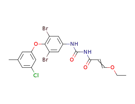Molecular Structure of 58291-52-4 (1-[3,5-Dibromo-4-(3-chloro-5-methyl-phenoxy)-phenyl]-3-((E)-3-ethoxy-acryloyl)-urea)
