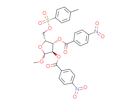 methyl <i>O</i><sup>2</sup>,<i>O</i><sup>3</sup>-bis-(4-nitro-benzoyl)-<i>O</i><sup>5</sup>-(toluene-4-sulfonyl)-ξ-<i>D</i>-ribofuranoside
