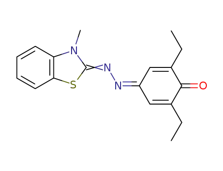Molecular Structure of 13546-00-4 (2-(3,5-diethyl-4-hydroxy-phenylazo)-3-methyl-benzothiazolium betaine)