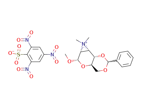 methyl <i>O</i><sup>4</sup>,<i>O</i><sup>6</sup>-(<i>R</i>)-benzylidene-2,3-dimethylazaniumdiyl-α-<i>D</i>-2,3-dideoxy-allopyranoside; 2,4,6-trinitro-benzenesulfonate