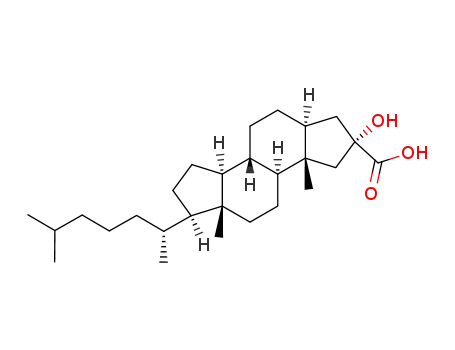Molecular Structure of 17319-79-8 (2β-Carboxy-A-nor-5α-cholestan-2α-ol)