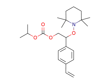 Molecular Structure of 262616-04-6 (2-(isopropyloxycarbonyloxy)-1-(2',2',6',6'-tetramethyl-1'-piperidinyloxy)-1-(4'-vinylphenyl)ethane)