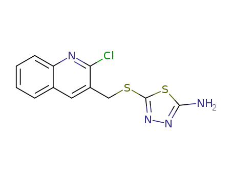 5-([(2-chloroquinolin-3-yl)methyl]sulfanyl)-1,3,4-thiadiazol-2-amine