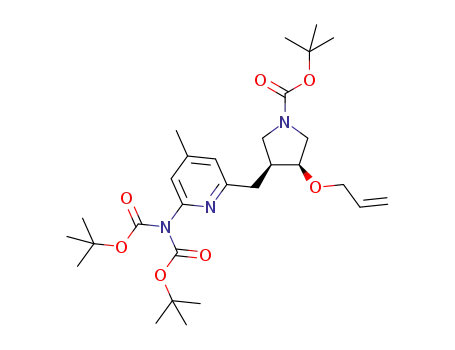 (3S,4S)-tert-butyl 3-(allyloxy)-4-((6-(bis(tert-butoxycarbonyl)amino)-4-methylpyridin-2-yl)methyl)pyrrolidine-1-carboxylate