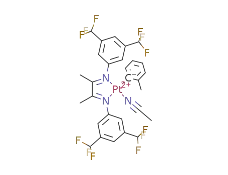 (3,5-(CF<sub>3</sub>)2C<sub>6</sub>H<sub>3</sub>-N=CMe-CMe=N-3,5-(CF<sub>3</sub>)2C<sub>6</sub>H<sub>3</sub>)Pt(o-Tol)(NCMe)<sup>(1+)</sup>