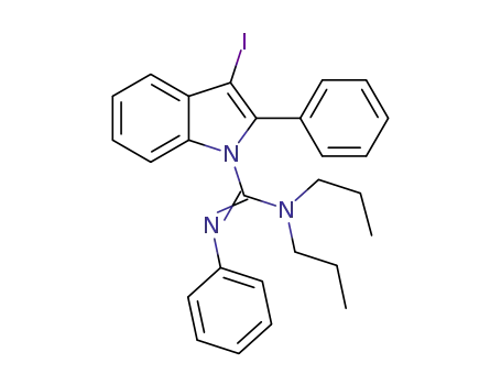 3-iodo-N',2-diphenyl-N,N-dipropyl-1H-indole-1-carboximidamide