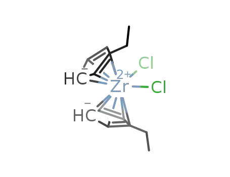 Molecular Structure of 73364-08-6 (Bis(ethylcyclopentadienyl)zirconium dichloride)