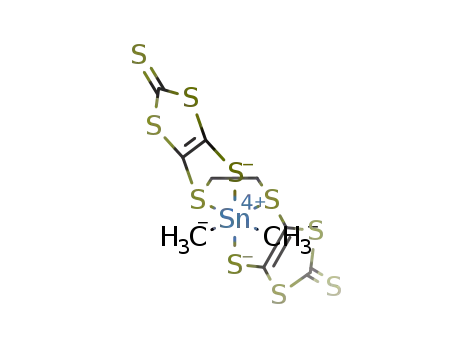Molecular Structure of 470664-68-7 ([Sn((CH<sub>2</sub>S<sub>5</sub>C<sub>3</sub>)2)(CH<sub>3</sub>)2])