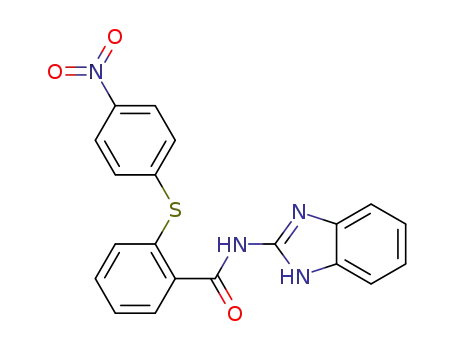 Molecular Structure of 1379465-13-0 (N-(1H-benzo[d]imidazol-2-yl)-2-((4-nitrophenyl)thio)benzamide)
