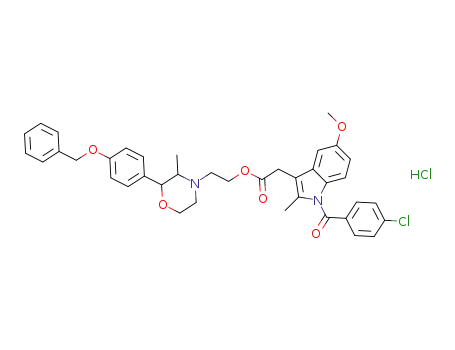 2-[3-methyl-2-(4-benzyloxyphenyl)morpholino-4-yl]ethyl 1-(4-chlorobenzoyl)-5-methoxy-2-methyl-1H-indol-3-acetate hydrochloride