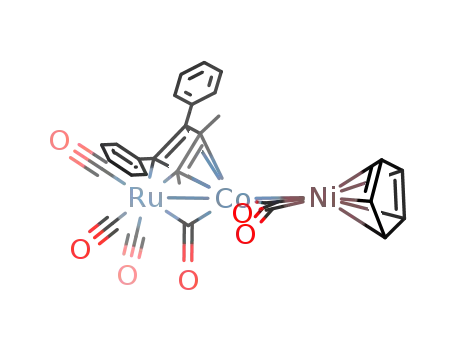 RuCoNi(C<sub>5</sub>H<sub>5</sub>)(CO)6{C(C<sub>6</sub>H<sub>5</sub>)C(C<sub>6</sub>H<sub>5</sub>)C(CH<sub>3</sub>)C(CH<sub>3</sub>)}