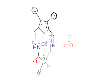 {Co(3',4'-diphenylthiophene-2',5'-dialdehydo-3,4-diphenylthiophene-2,5-diacid dihydrazone)}SO<sub>4</sub>