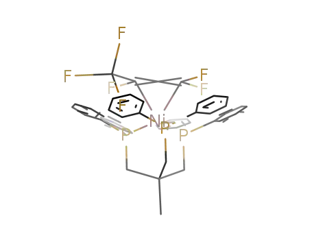 Molecular Structure of 40906-68-1 (C<sub>3</sub>F<sub>6</sub>Ni(P(C<sub>6</sub>H<sub>5</sub>)2CH<sub>2</sub>)3CCH<sub>3</sub>)