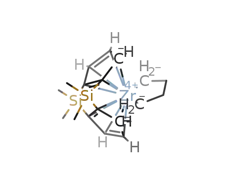 [Zr(C<sub>5</sub>H<sub>3</sub>(CH<sub>3</sub>)4Si<sub>2</sub>C<sub>5</sub>H<sub>3</sub>)CH<sub>2</sub>(CH<sub>2</sub>)2CH<sub>2</sub>]