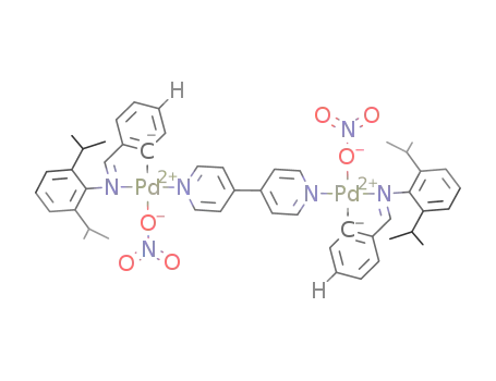 Molecular Structure of 1384456-12-5 ([Pr(C6H4CH=NC6H3-2,6-iPr2)(ONO2)]2(μ-4,4'-bipyridine))