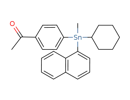 Molecular Structure of 79459-64-6 (Ethanone, 1-[4-(cyclohexylmethyl-1-naphthalenylstannyl)phenyl]-)