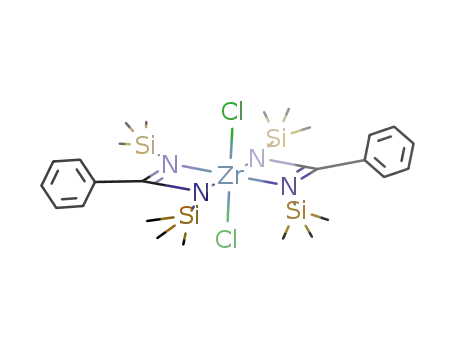 Molecular Structure of 114186-05-9 ({Ph-C(NSiMe<sub>3</sub>)2}2ZrCl<sub>2</sub>)