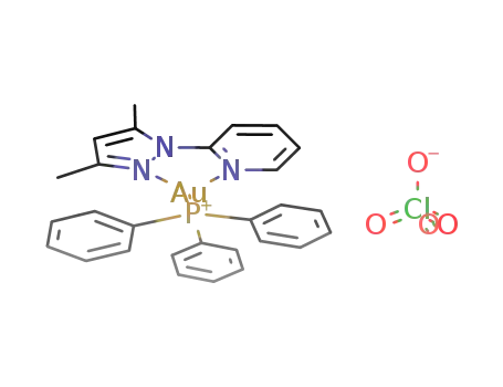 triphenylphosphine 3,5-dimethyl-1-(2'-pyridyl)pyrazolegold(I) perchlorate