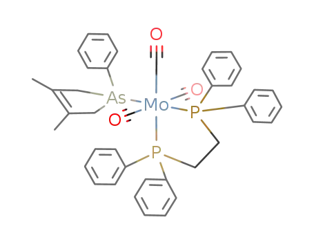 1-phenyl-3,4-dimethyl-3-arsolene-1,2-bis(diphenylphosphino)ethane-tricarbonylmolybdenum