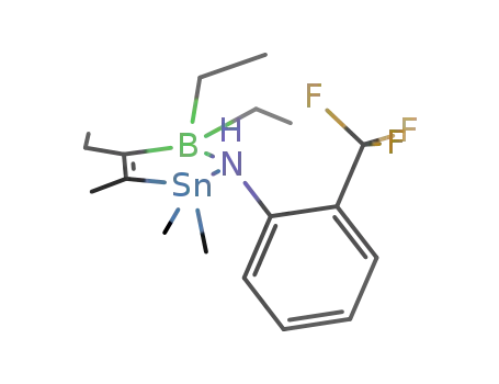 4,5,5-triethyl-2,2,3-trimethyl-1-(o-trifluoromethyl)phenyl-1,2,5-trihydro-1,2,5-azoniastannaboratole
