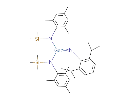 Molecular Structure of 136551-39-8 (bis{2,4,6-trimethylphenyl(trimethylsilyl)amino}-(2,6-diisopropylphenylimino)germane)