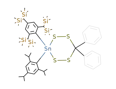 3-(2,4,6-triisopropylphenyl)-3-{2,4,6-tris(bis(trimethylsilyl)methyl)phenyl}-6,6-diphenyl-1,2,4,5-tetrathia-3-stannacyclohexane