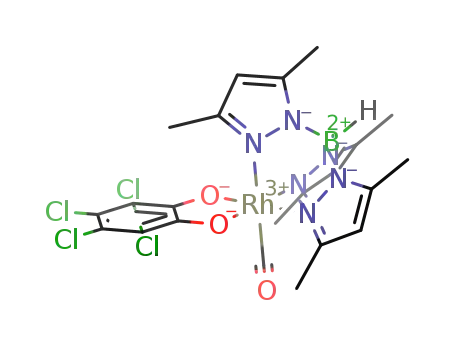 Rh(C<sub>6</sub>Cl<sub>4</sub>O<sub>2</sub>)(CO)(HB(C<sub>5</sub>H<sub>7</sub>N<sub>2</sub>)3)