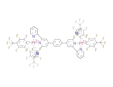 Molecular Structure of 217639-52-6 ([(Pt(C<sub>6</sub>F<sub>4</sub>CF<sub>3</sub>)2)2C<sub>36</sub>H<sub>24</sub>N<sub>6</sub>])