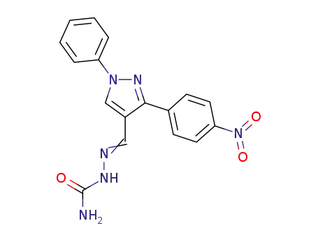Molecular Structure of 21487-50-3 (1-phenyl-3-(4-nitrophenyl)-1H-pyrazole-4-carboxaldehyde semicarbazone)