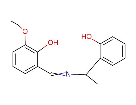 Molecular Structure of 89985-58-0 (Phenol, 2-ethoxy-6-[[[1-(2-hydroxyphenyl)ethyl]imino]methyl]-)