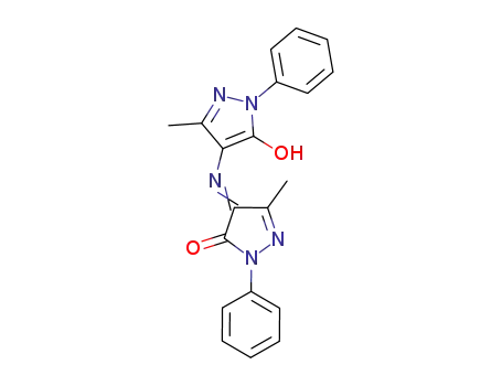 Molecular Structure of 16394-90-4 (5-methyl-4-{[(4E)-3-methyl-5-oxo-1-phenyl-1,5-dihydro-4H-pyrazol-4-ylidene]amino}-2-phenyl-1,2-dihydro-3H-pyrazol-3-one)