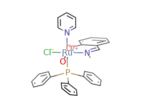 Molecular Structure of 500552-62-5 ([RuCl(CO)(C<sub>5</sub>H<sub>5</sub>N)(P(C<sub>6</sub>H<sub>5</sub>)3)(C<sub>6</sub>H<sub>4</sub>(O)CHNCH<sub>3</sub>)])