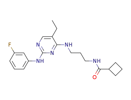 cyclobutanecarboxylic acid {3-[5-ethyl-2-(3-fluoro-phenylamino)-pyrimidin-4-ylamino]-propyl}-amide